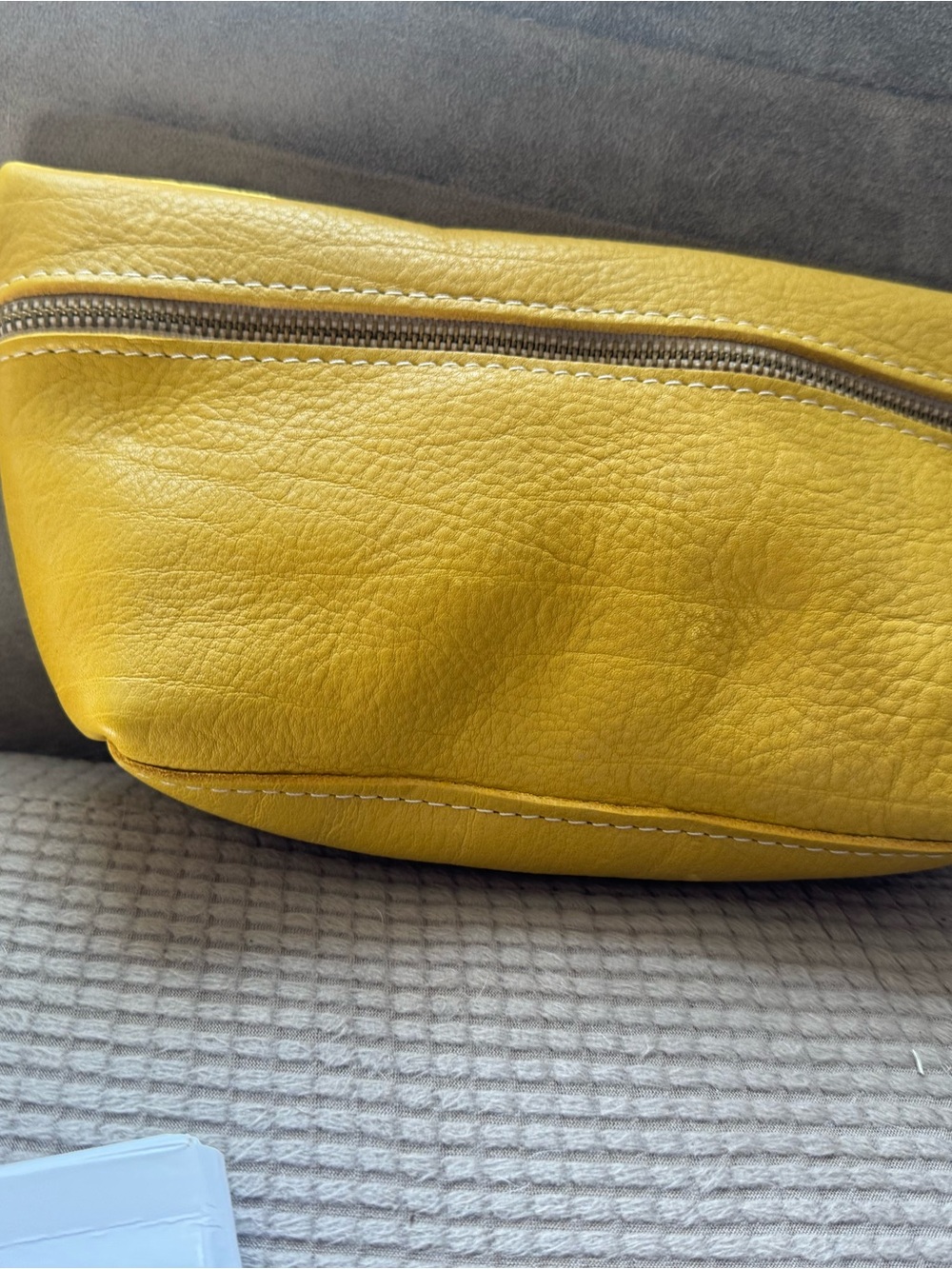 Yellow pebbled leather case